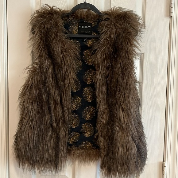 Anthropologie Faux fur outer shell vest Sanctuary Clothing size small - Picture 3 of 5
